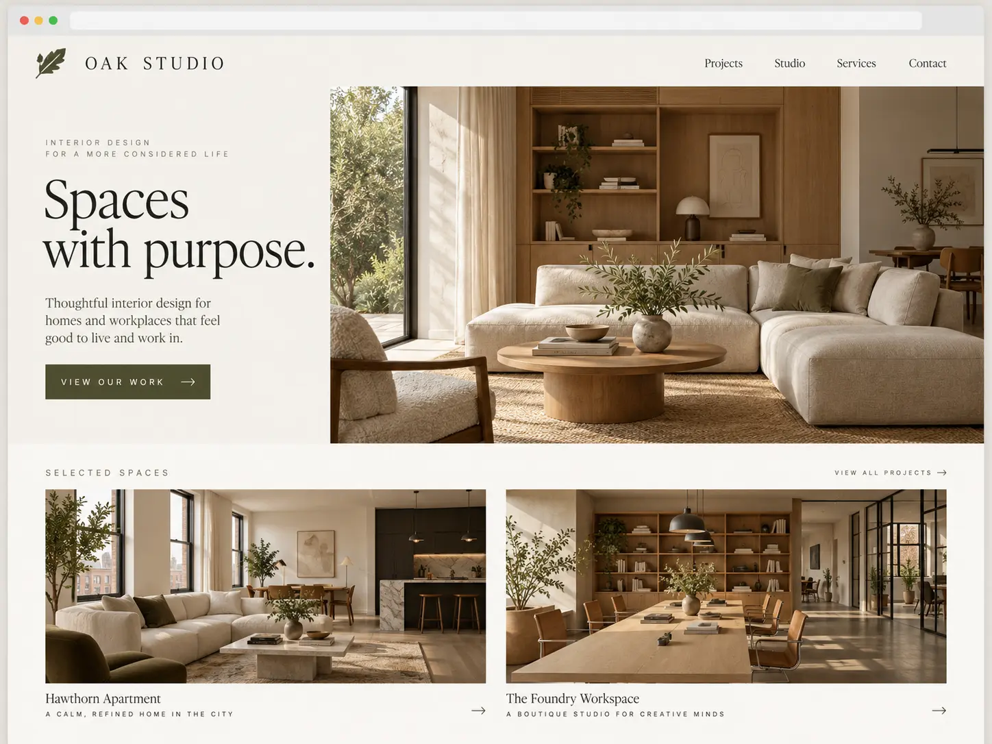 Oak Studio spaces with purpose